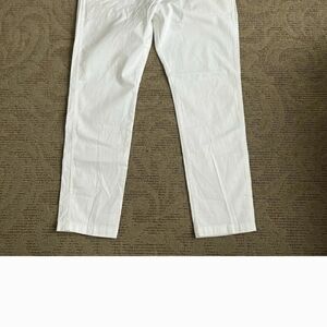 Ralph Lauren Polo Quin Boyfriend Chino White Cotton Straight Leg Pants Jeans 14